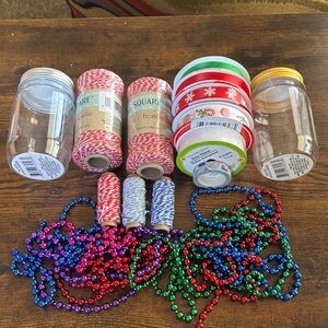 Festive Party Decoration Set with Red, Green, and Blue Beads